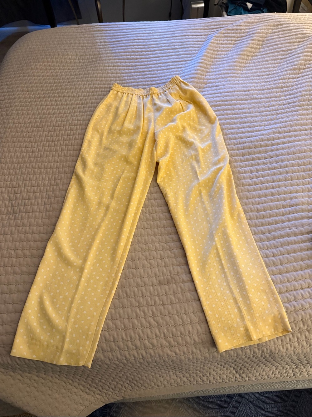 Liz Claiborne Yellow Polka Dot Pull-On Pants
